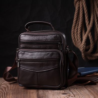 Невелика сумка на плече з натуральної шкіри Vintage sale_15055 Коричневий