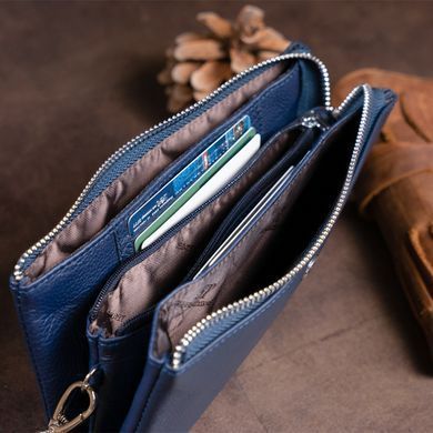 Вместительный клатч на два отделения женский ST Leather 19248 Синий