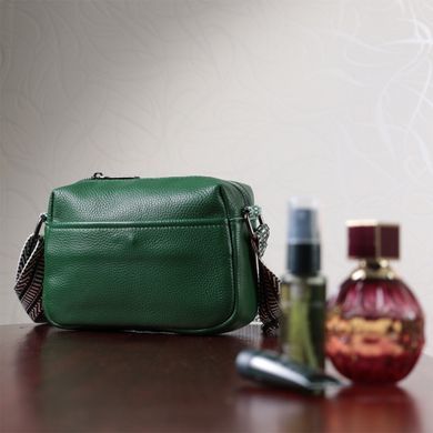 Сумка на одне відділення для стильних жінок із натуральної шкіри Vintage 22603 Зелена
