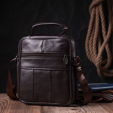Невелика сумка на плече з натуральної шкіри Vintage sale_15055 Коричневий
