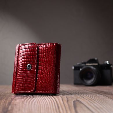 Фактурний жіночий гаманець із натуральної шкіри ST Leather 22705 Червоний