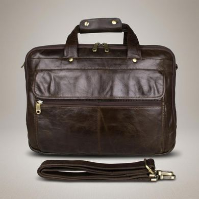 Шкіряна сумка для ноутбука роботи та документів Vintage 14247 Коричнева