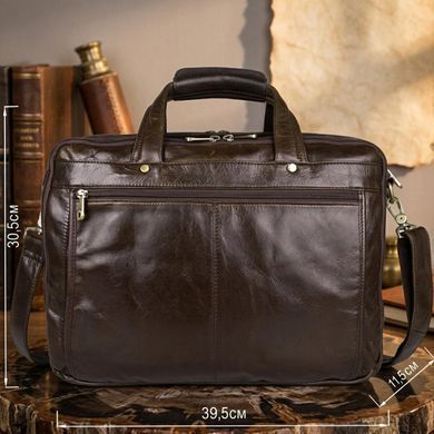 Шкіряна сумка для ноутбука роботи та документів Vintage 14247 Коричнева