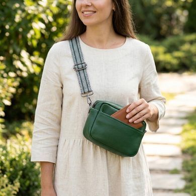 Сумка на одне відділення для стильних жінок із натуральної шкіри Vintage 22603 Зелена