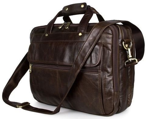 Шкіряна сумка для ноутбука роботи та документів Vintage 14247 Коричнева