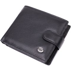 Бумажник мужской среднего размера из натуральной кожи ST Leather 22473 Черный