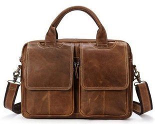 Сумка для ноутбука из натуральной кожи Vintage 14867 Коричневая