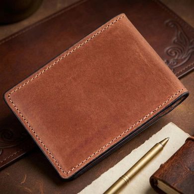 Компактний затискач для грошей без застібки GRANDE PELLE 11240 Коричневий