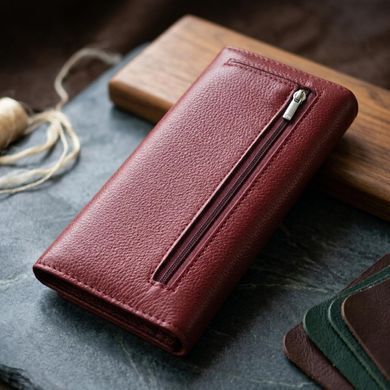 Женский оригинальный кошелек из натуральной кожи ST Leather 22522 Бордовый