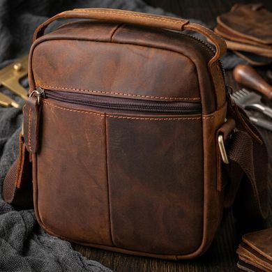 Вінтажна чоловіча сумка з натуральної шкіри 21293 Vintage Коричнева
