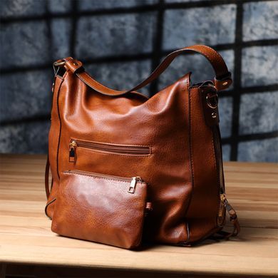Жіноча сумка великого розміру з екошкіри Vintage sale_15140 Коричневий