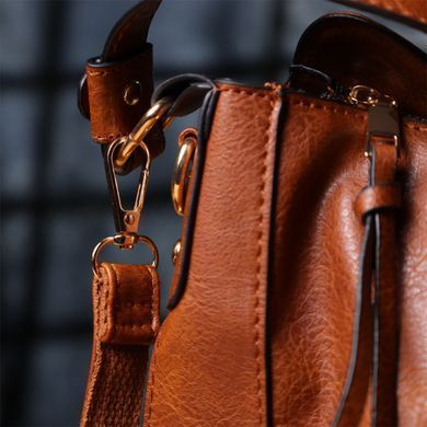 Жіноча сумка великого розміру з екошкіри Vintage sale_15140 Коричневий