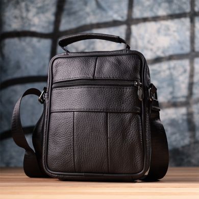 Невелика вертикальна сумка для чоловіків з натуральної шкіри Vintage sale_15099 Чорний
