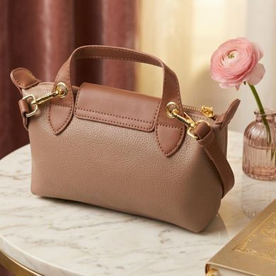 Ідеальна сумка жіноча з цікавим клапаном з натуральної шкіри Vintage 22251 Бежева