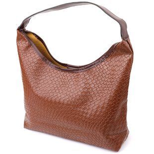 Жіноча сумка з переплетеної екошкіри Vintage sale_15142 Коричневий