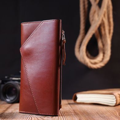 Практичное мужское портмоне Grande Pelle 11424 Коричневый