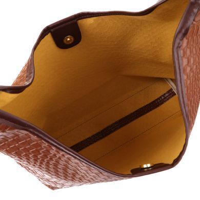 Жіноча сумка з переплетеної екошкіри Vintage sale_15142 Коричневий