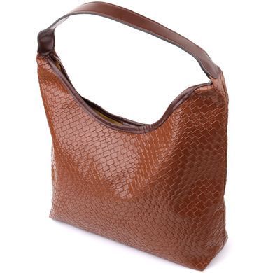 Жіноча сумка з переплетеної екошкіри Vintage sale_15142 Коричневий