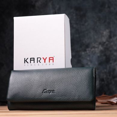 Горизонтальний жіночий гаманець з натуральної шкіри KARYA 22852 Зелений
