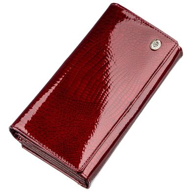 Лаковий жіночий гаманець з візитниці ST Leather 18911 Бордовий