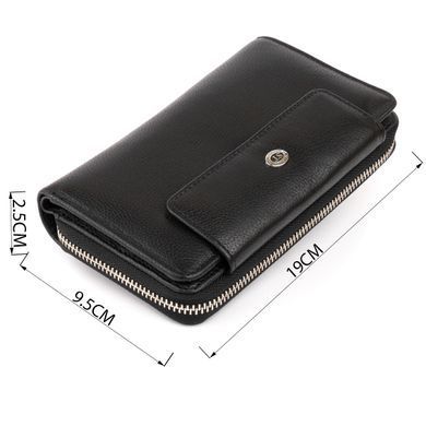 Гаманець зі шкіри на клямці ST Leather 19339 Чорний