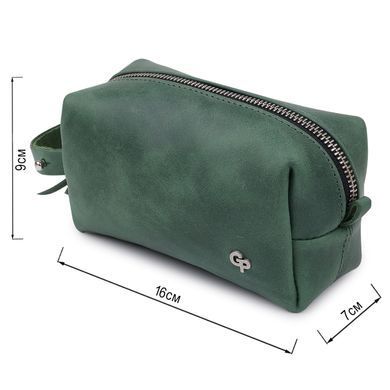 Кожаная косметичка унисекс GRANDE PELLE 11571 Зеленый