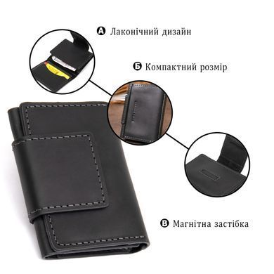 Шкіряна візитниця GRANDE PELLE 11496 Чорний