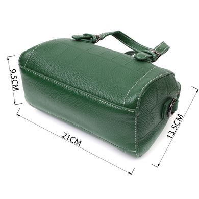 Невелика сумка жіноча з двома ручками з натуральної шкіри Vintage 22359 Зелена
