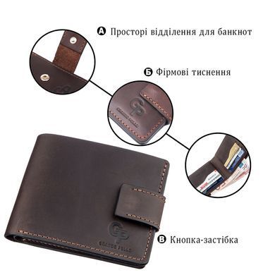 Тонке шкіряне портмоне унісекс GRANDE PELLE 11220 Коричнева