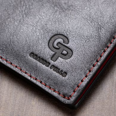 Кожаный стильный зажим для денег унисекс GRANDE PELLE 11541 Черный