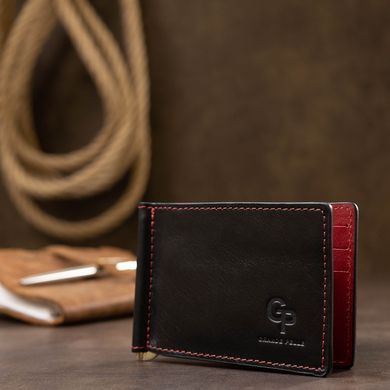 Кожаный стильный зажим для денег унисекс GRANDE PELLE 11541 Черный