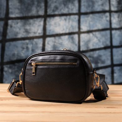 Компактная стеганая сумка для женщин из натуральной кожи Vintage 22894 Черный