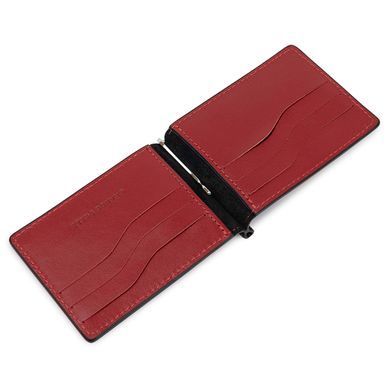 Кожаный стильный зажим для денег унисекс GRANDE PELLE 11541 Черный