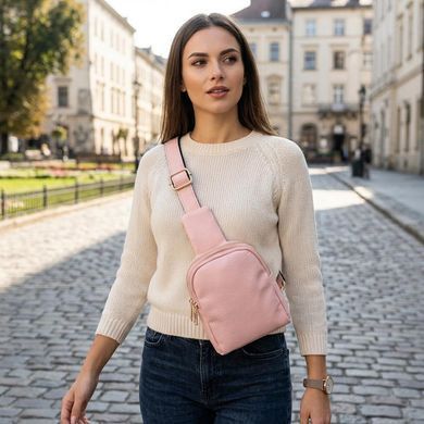 Маленька жіноча сумка через плече з екошкіри Vintage 22782 Рожевий
