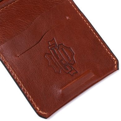 Чоловічий шкіряний затиск для грошей GRANDE PELLE 11361 Коричневий