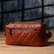 Жіноча сумка прошита модними ромбами з натуральної шкіри Vintage sale_15143 Рудий