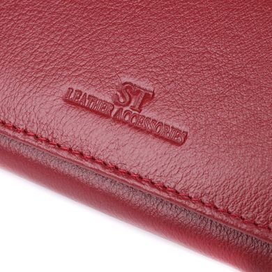 Элегантный кошелек у два сложения из натуральной кожи ST Leather 23065 Бордовый