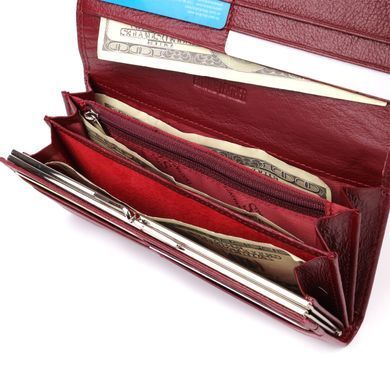 Элегантный кошелек у два сложения из натуральной кожи ST Leather 23065 Бордовый