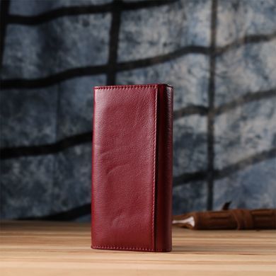 Элегантный кошелек у два сложения из натуральной кожи ST Leather 23065 Бордовый