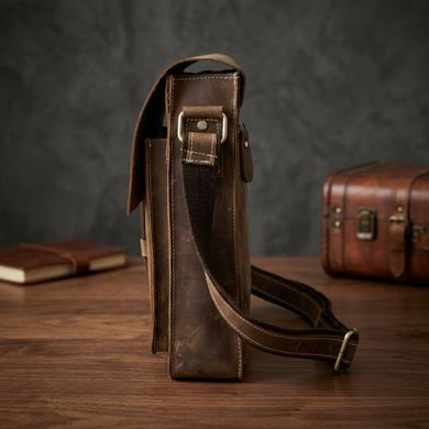Cумка мужская вертикальная Vintage 14660 Коричневая