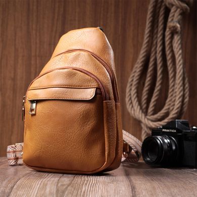 Яркая женская сумка через плечо с отверстием для наушников из экокожи Vintage 22788 Желтый