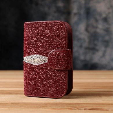 Кошелек женский STINGRAY LEATHER 18092 из натуральной кожи морского ската Бордовый