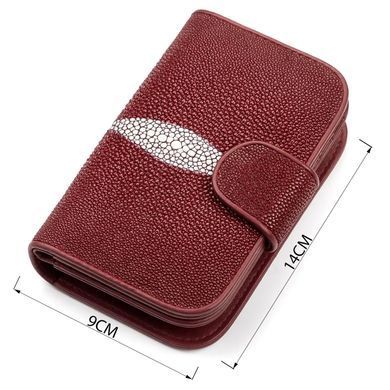 Кошелек женский STINGRAY LEATHER 18092 из натуральной кожи морского ската Бордовый