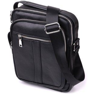 Чоловіча вертикальна сумка з натуральної шкіри Vintage sale_15112 Чорний