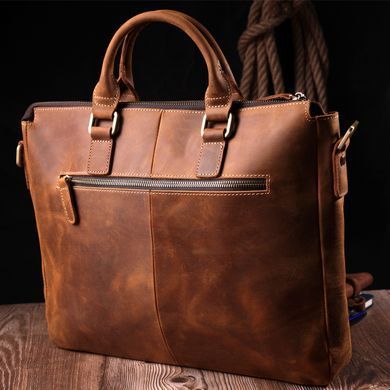 Чоловічий шкіряний портфель для документів ноутбука та роботи Vintage 22673 Коричневий