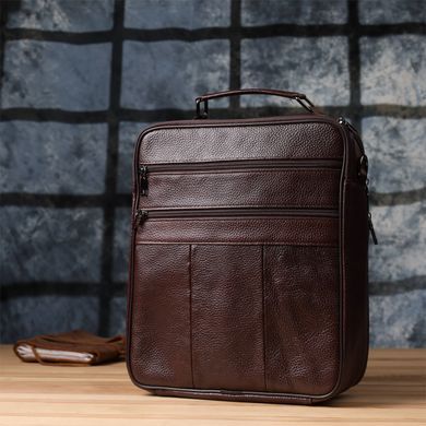 Чоловіча сумка з ручкою для перенесення в руці з натуральної шкіри Vintage 23024 Коричневий