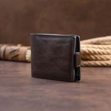 Портмоне горизонтальне Amico на магніті на два відділення GRANDE PELLE 11321 Коричневе