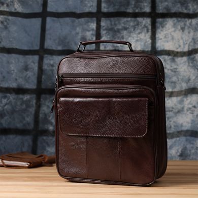 Чоловіча сумка з ручкою для перенесення в руці з натуральної шкіри Vintage 23024 Коричневий