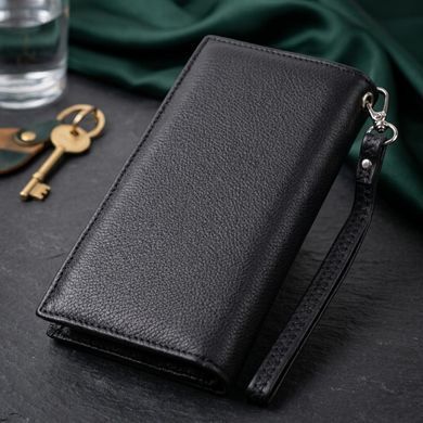 Вертикальний гаманець-клатч унісекс із натуральної шкіри ST Leather 22532 Чорний