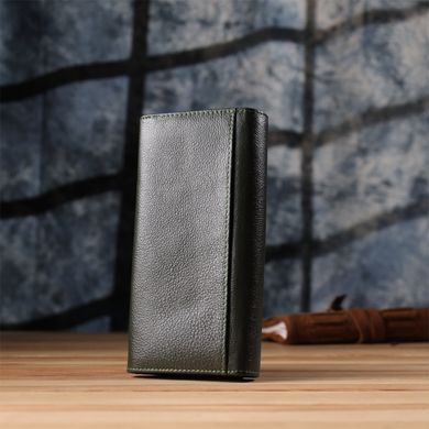 Стильний гаманець у два складення з натуральної шкіри ST Leather 23066 Зелений